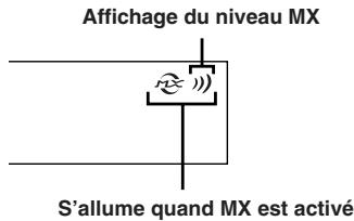 ALPINE CDA-9855R - A propos de l'affichage de l'indicateur MX (CDA-9853R uniquement) - 1