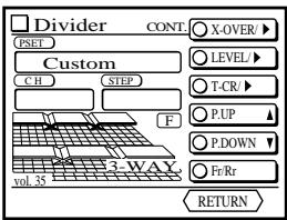 ALPINE CVA-1000R - Réglage du point de transition (X-Over) d'un diviseur trois voies - 6