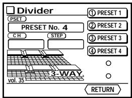 ALPINE CVA-1000R - Rappel des prérégages de diviseur avec les touches de fonction (F1-F4) - 1