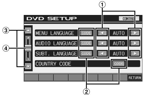 ALPINE IVA-D310R - Exemple d'affichage pour l'écran de réglage du DVD - 1