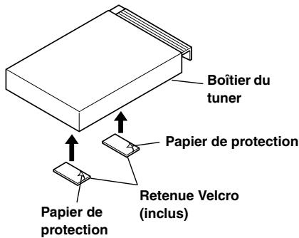 ALPINE IVA-D310R - Détachez le papier de protection et fixez deux morceaux de Velcro sur le dessous du tuner. - 1