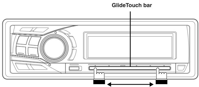 ALPINE CDA-9853 - Move your finger on the GlideTouch bar to the left or right. - 1