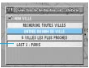 ALPINE HVS-HF0X - Le menu de sélection de nom de ville apparait. Vous avez le choix entre 4 options. Sélectionnez le paramètre souhaité et appuyez sur ENTER. - 1