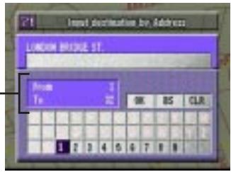 ALPINE SMART MAP PRO - A) How to input the address number in the searching for destination from address (name of city/street) procedure (Easy mode) - 6