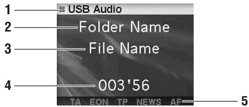ALPINE IDA X100 - Exemple d'affichage de la clé USB / lecteur audio portable (si aucune information sur le tag n'est disponible) - 1