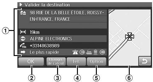 ALPINE INE-S900R - Écran de confirmation de la destination - 1