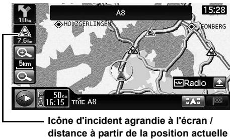 ALPINE INE-S900R - ■ Affichage de la carte de flèche/ligne d'incident de circulation - 2