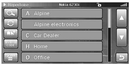ALPINE INE-S900R - Répertoire téléphonique - 1