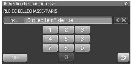 ALPINE INE-S900R - Le tableau de saisie du nombre de maison s'affiche. Saisir le nombre de maison puis effleurer [OK]. - 1