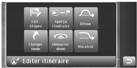 ALPINE INE-S900R - Affichage de l'écran de modification d'itinéraire - 2