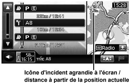 ALPINE INE-S900R - ■ Affichage de la carte de flèche/ligne d'incident de circulation - 3