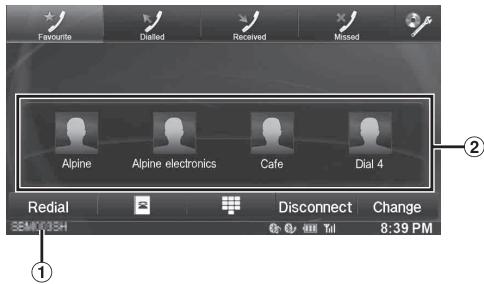 ALPINE INE-W977BT - Exemple d'affichage de I'ecran du menu Telefonep - 1