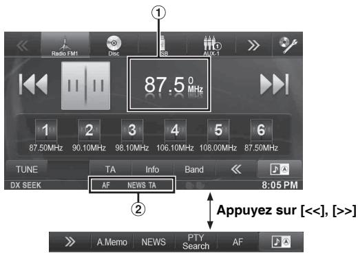 ALPINE INE-W977BT - Exemple d'affichage des informations RDS - 1