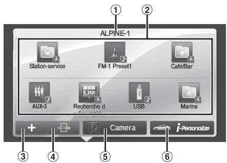 ALPINE INE-W977BT - Exemple d'affichage de I'ecran Mes favors - 1
