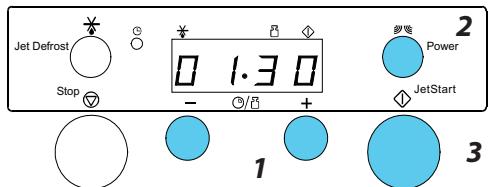 Jet Defrost Stop 0 1:30 - + Power JetStart 1 2 3