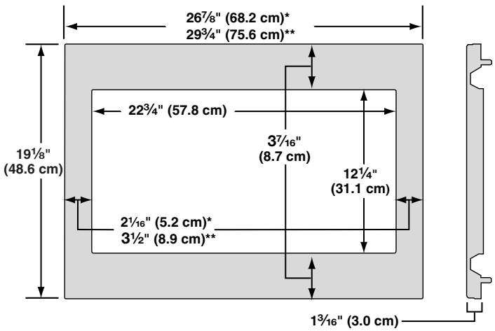 WHIRLPOOL WMC30516AS - INSTALLATION GUIDE - Trim Kit Frame Dimensions - 1
