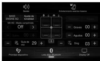 ALPINE ILX-702D - Pasar de la pantalla de fuentes de audio a una pantalla española - 1