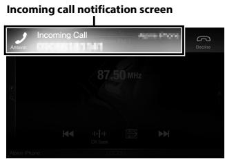 ALPINE ILX-702D - An incoming call triggers the ringtone and an incoming call display. - 1