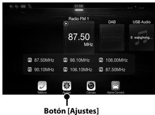 ALPINE ILX-702D - Toque el botón [Ajustes] en la pantalla de manos. - 1