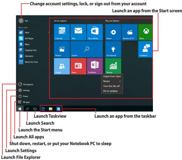 ASUS GL752VW - Start menu - 1