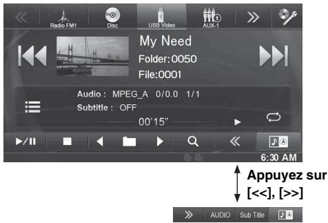 ALPINE INE-W928R - Exemple d'affichage pour un écran principal de l'USB (Mode Information) - 2