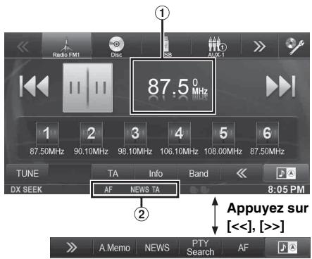 ALPINE INE-W928R - Exemple d'affichage des informations RDS - 1