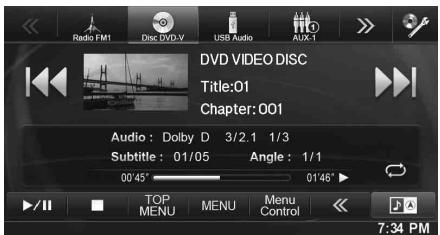 ALPINE INE-W928R - L'affichage de I'ecran de I'utilisation d'un DVD - 1