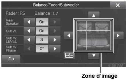 ALPINE INE-W928R - Réglages Balance/Fader/Subwoofer - 1