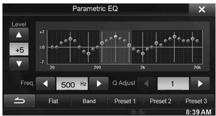 ALPINE INE-W928R - Réglez le Parametric EQ selon vos préférences. - 1
