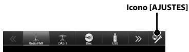 ALPINE INE-W970BT - Toque [Ajustes] en la informacion superior. - 1