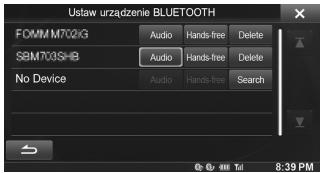 ALPINE INE-W970BT - Dla urzadzenia z listy, które chcesz podłaczyc, dotknij [Audio] lub [Hands-free]. - 1