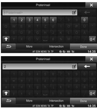 ALPINE INE-W970BT - Enter a house number. Touch [Done] to access the confirmation screen. - 1