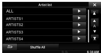 ALPINE INE-W970BT - Appuyez sur le nom de l'artiste selectionné. - 1