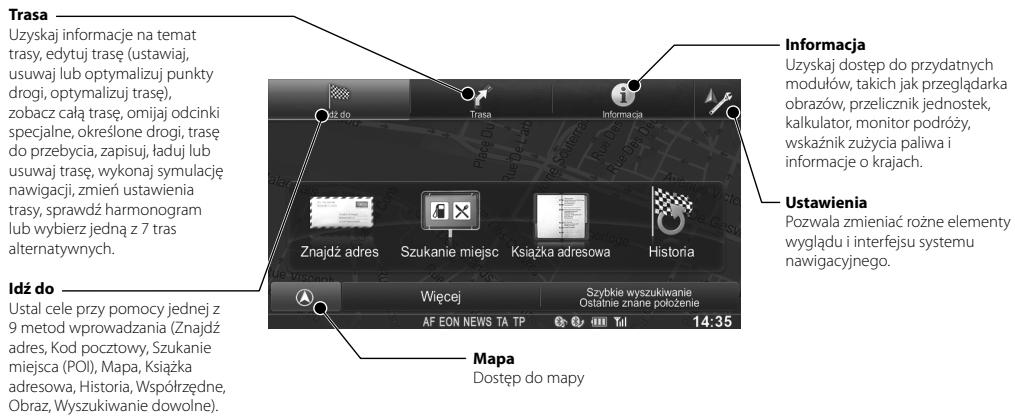 ALPINE INE-W970BT - Menu nawigaksi - 1