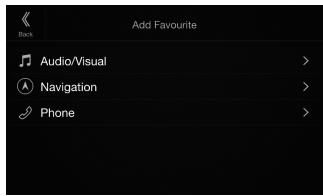 ALPINE INE-W997E46 - Touch the desired item to be added (category). - 1