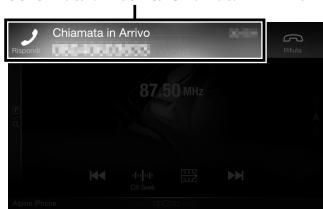ALPINE INE-W997E46 - Se si riceve una chiamata, si attiva la suoneria e viene visualizzata la schermata Chiamata in Arrivo. - 1