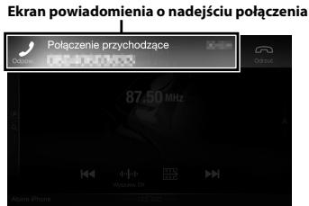 ALPINE INE-W997E46 - Nadejscie połaczenia powoduje odtworzenia sygnalu nadchodźacego połaczenia i wyświetlienie komunikatu - 1