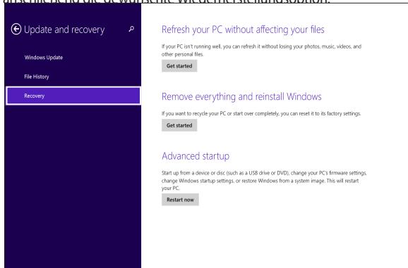 ASUS P302LA-FN0022G - Wahlen Sie unter den Optionen bei Update und recovery (Update/Wiederherstellung) Recovery (Wiederherstellung) und anschließend die gewünschte Wiederherstellungsoption. - 1