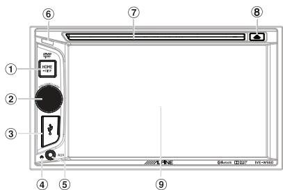 ALPINE IVE-W560BT - Emplacement des commandes - 1
