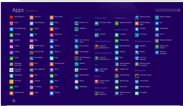 ASUS X302LA - Auf den Apps-Bildschirm zugreifen - 1