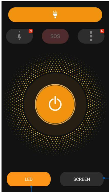 ASUS ZENFONE 3 LASER ZC551KL - Flashlight menu options - 1