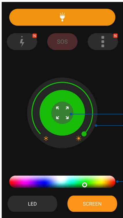 ASUS ZENFONE 3 LASER ZC551KL - Flashlight menu options - 8