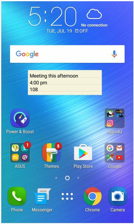 ASUS ZENFONE 3 LASER ZC551KL - Creating a sticky note - 1