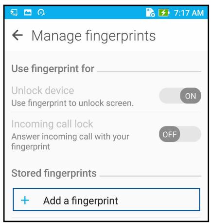 ASUS ZENFONE 3 LASER ZC551KL - Setting up fingerprint ID from Settings - 3