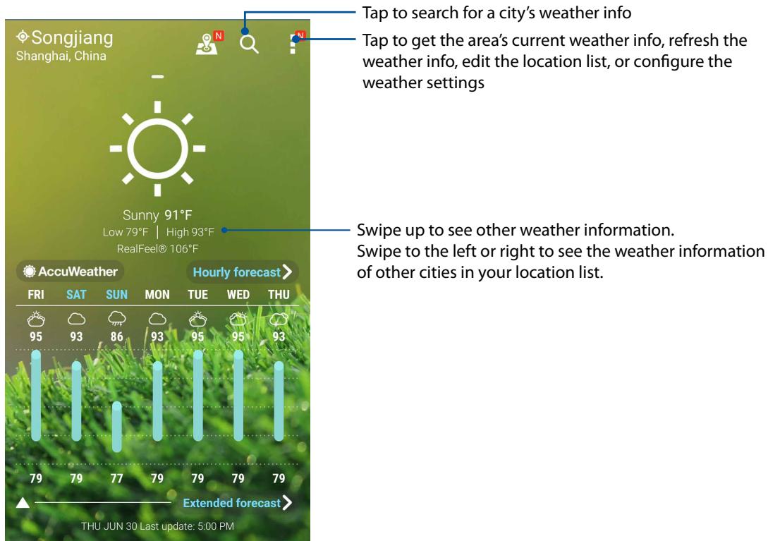 ASUS ZENFONE 3 LASER ZC551KL - Weather home screen - 1