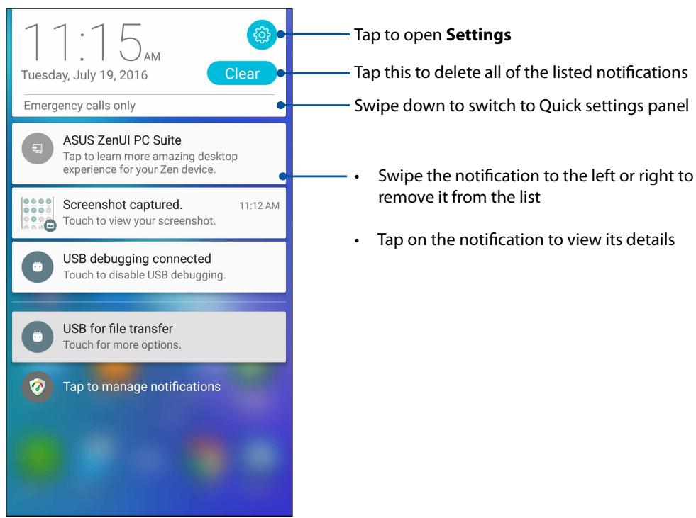 ASUS ZENFONE 3 LASER ZC551KL - System notifications - 1