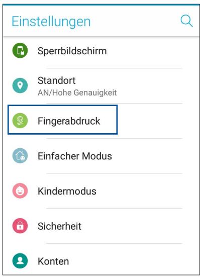 ASUS ZENFONE 4 MAX PLUS - Einrichten des ID-Fingerabdrucks unter Einstellungen - 1
