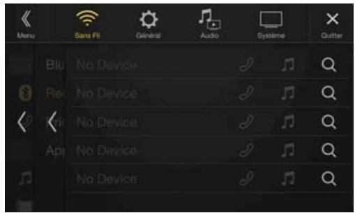 ALPINE X701D-A4, X701D-A5, X701D-Q5 - Appuyez sur la touche [O] (recherche) en regard de « no device ». - 1