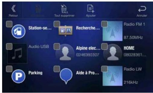 ALPINE X701D-A4, X701D-A5, X701D-Q5 - Appuyez sur l'icone que vous souhaitez modifier. - 1