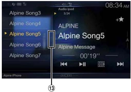 ALPINE X701D-A4, X701D-A5, X701D-Q5 - Exemple d'écran du mode de recherche rapide - 1